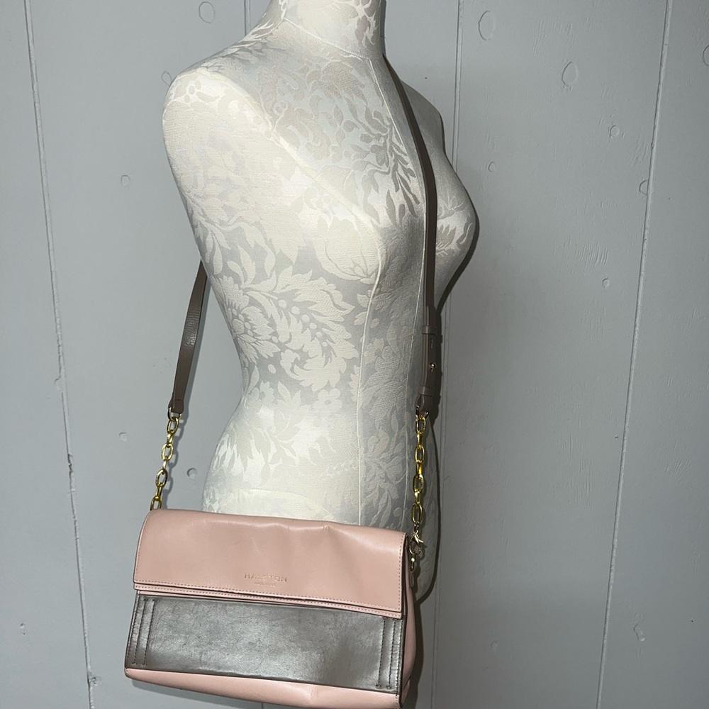 Halston Heritage Pink and Gray Crossbody Bag